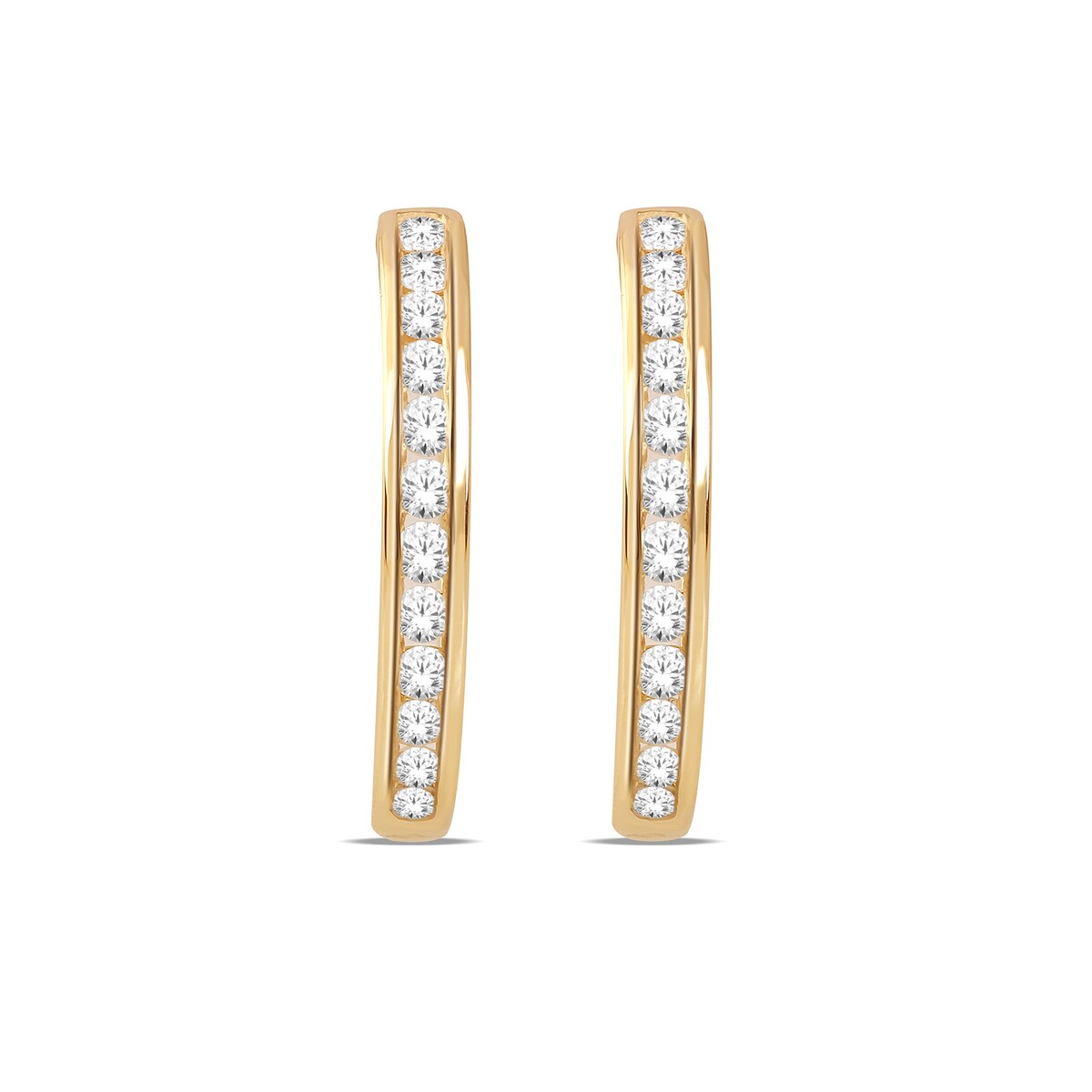 De Couer 10k Gold Diamond Hoop Earrings