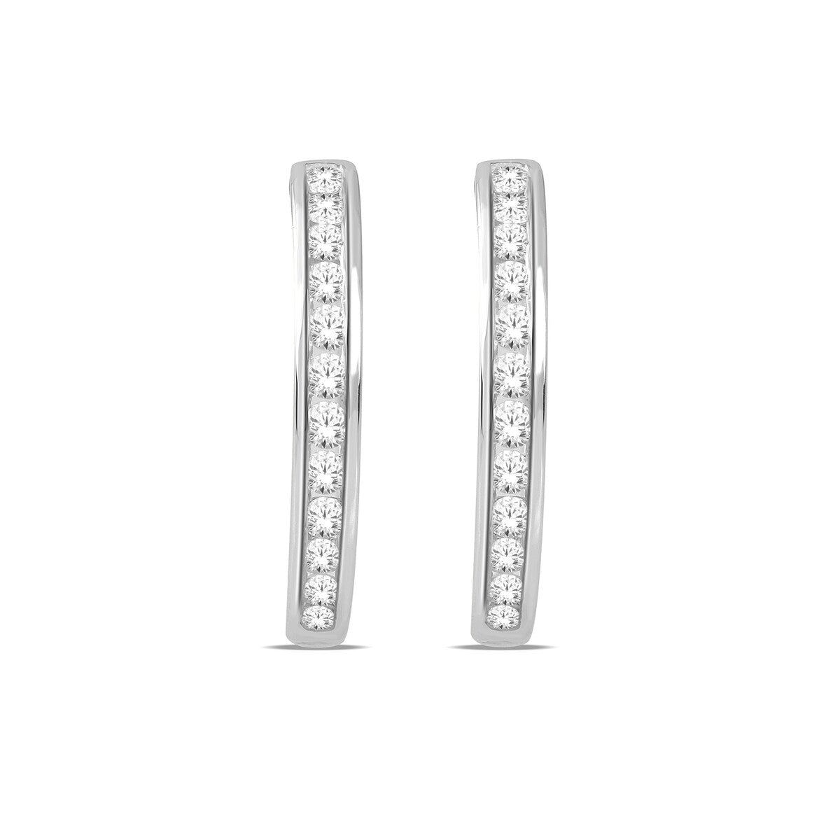De Couer 10k Gold Diamond Hoop Earrings