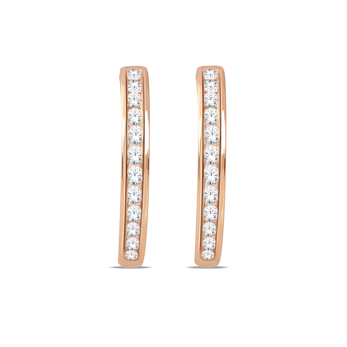De Couer 10k Gold Diamond Hoop Earrings