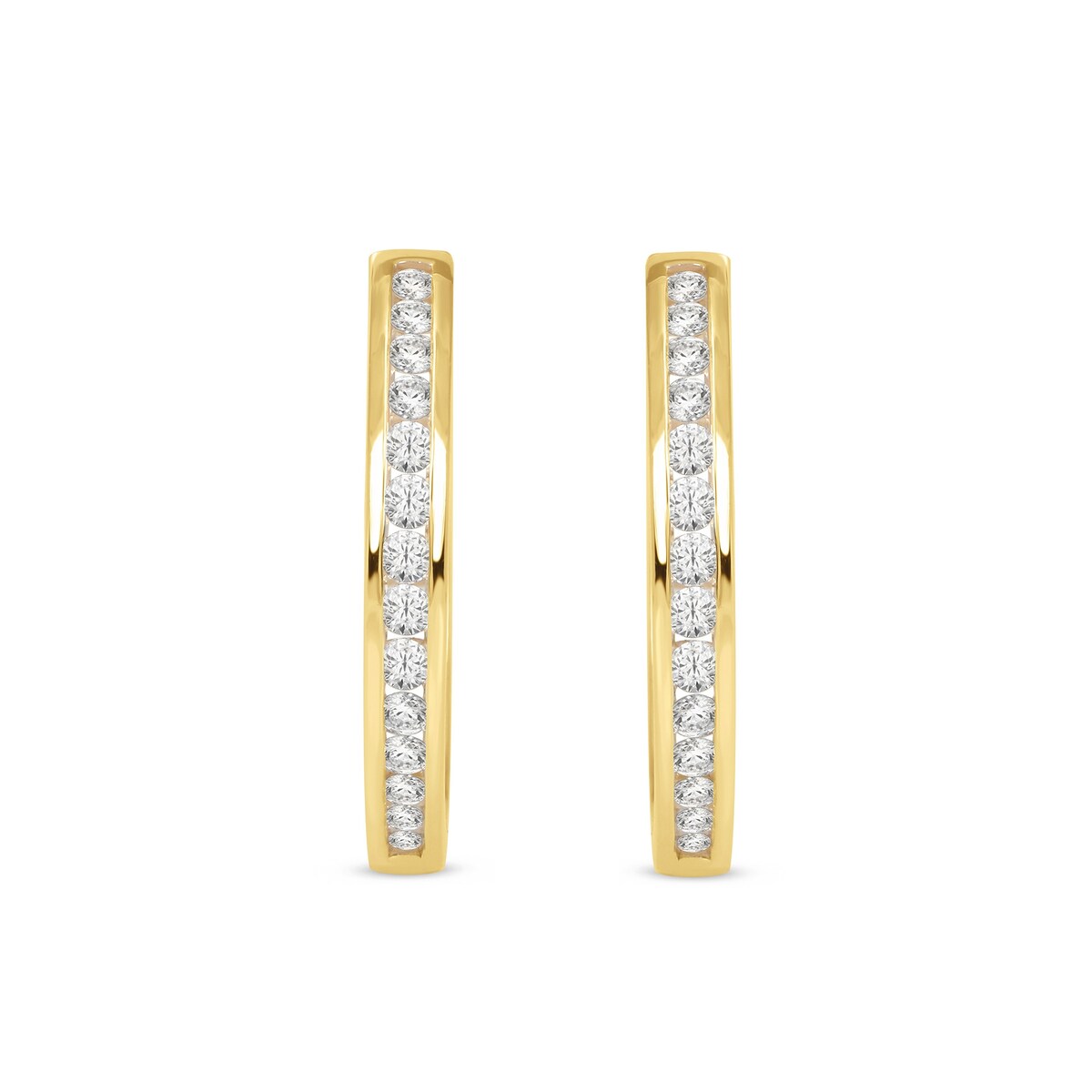 De Couer 10k Gold Diamond Hoop Earrings