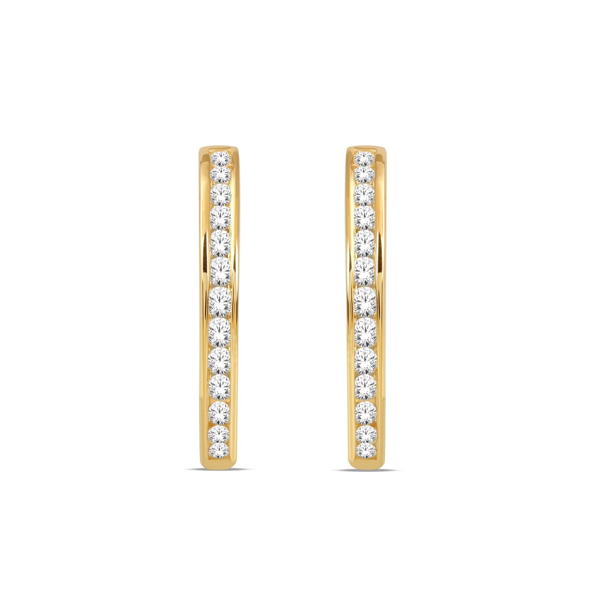 De Couer 10k Gold Diamond Hoop Earrings