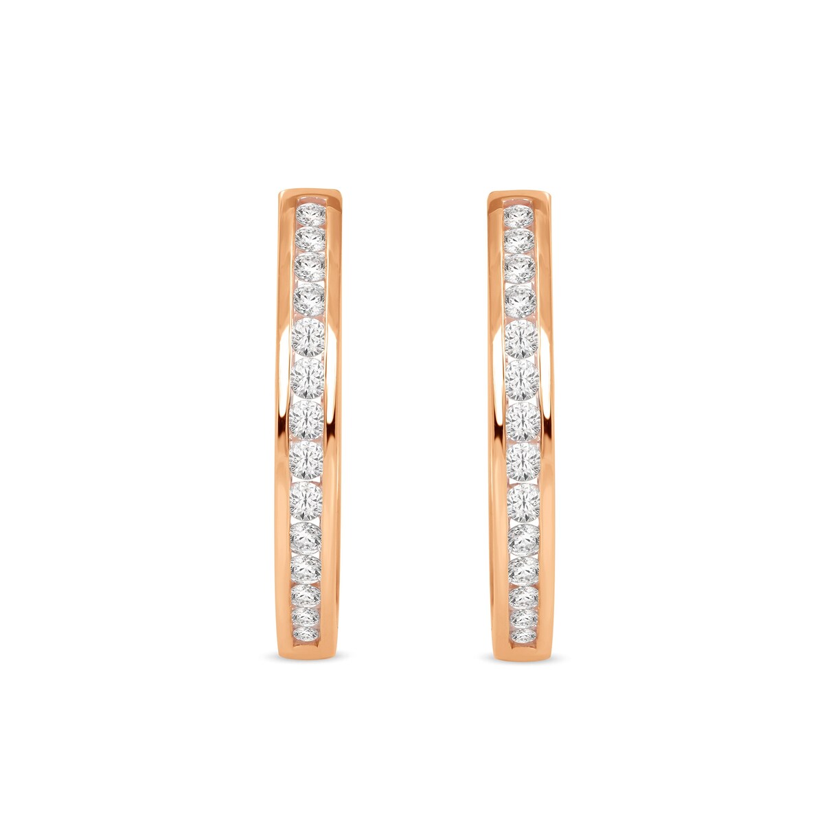 De Couer 10k Gold Diamond Hoop Earrings
