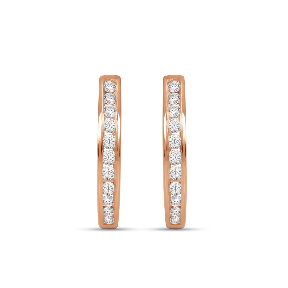 De Couer 10k Gold Diamond Hoop Earrings