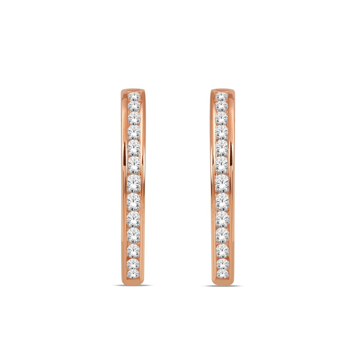 De Couer 10k Gold Diamond Hoop Earrings