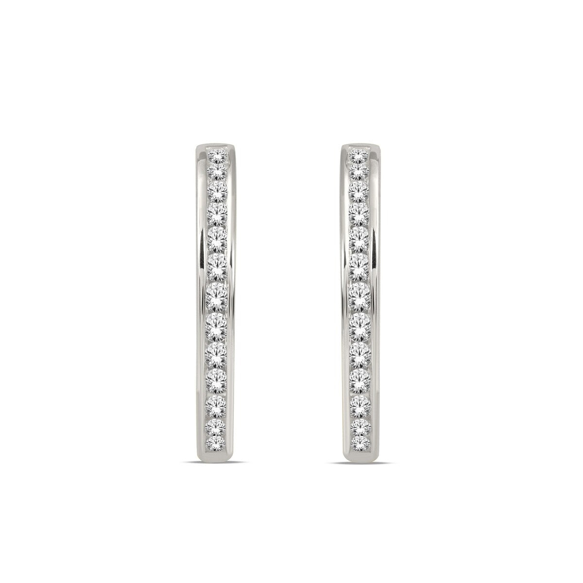 De Couer 10k Gold Diamond Hoop Earrings