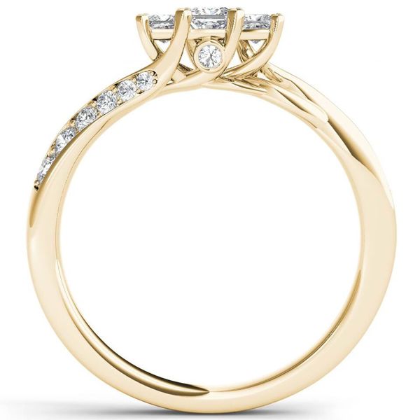 De Couer IGI Certified 10k Yellow Gold 1/2ct TDW Diamond Three-Stone Anniversary Ring