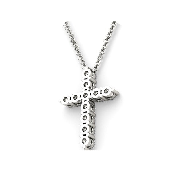 De Couer 14k Gold 1 1/4ct TDW Diamond Cross Necklace