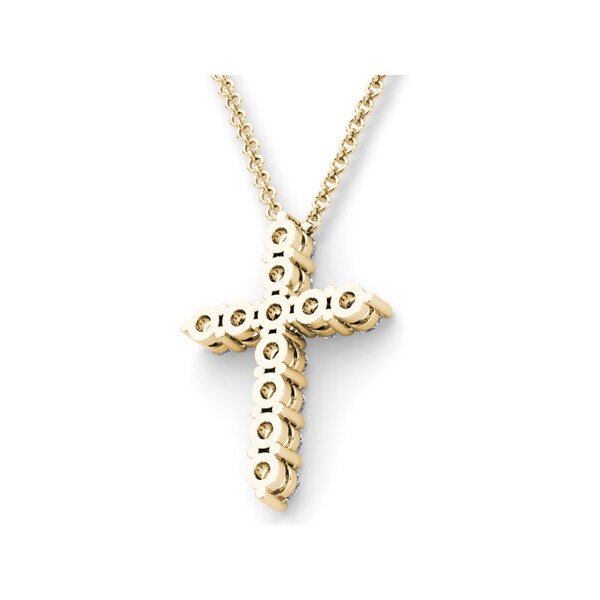 De Couer 14k Gold 1 1/4ct TDW Diamond Cross Necklace