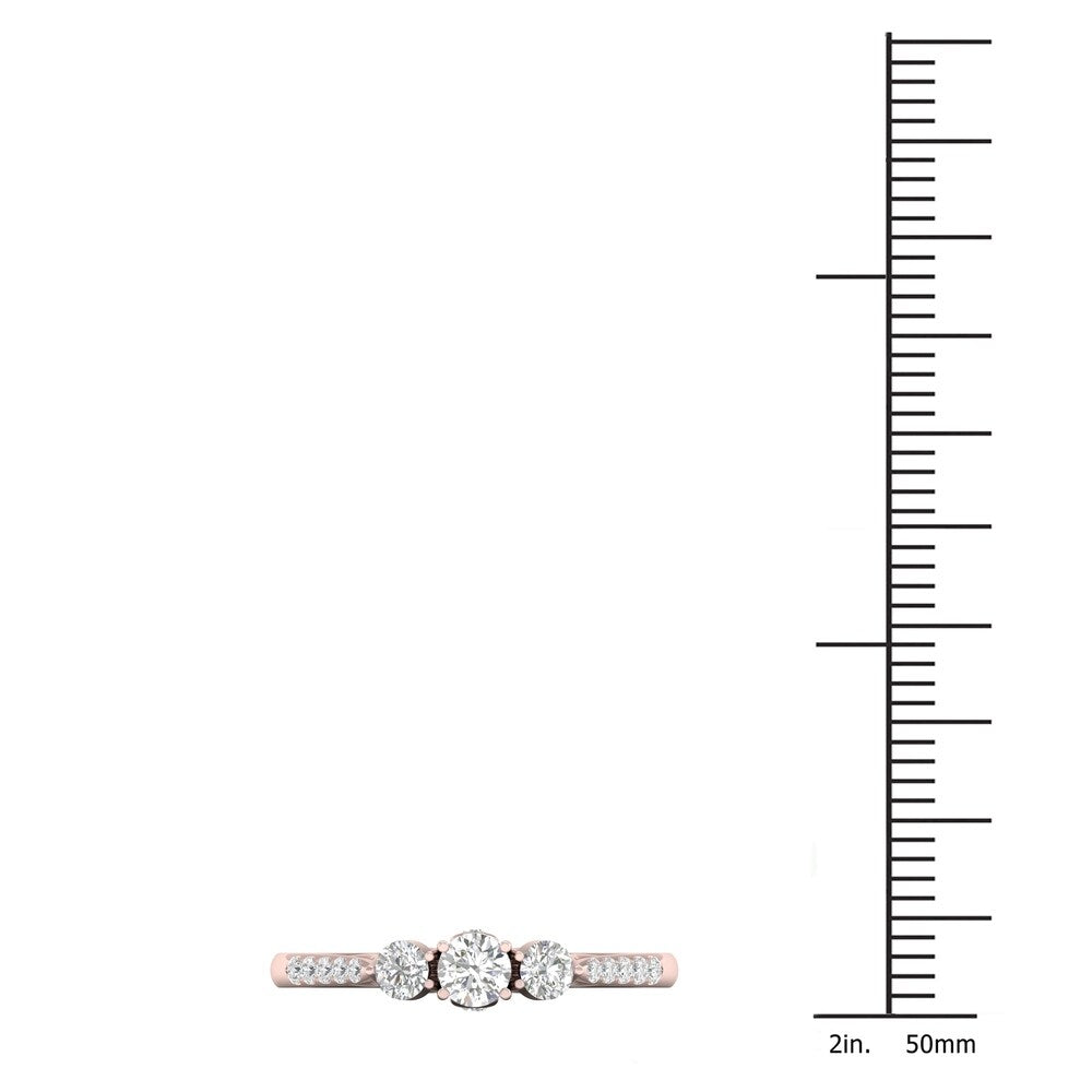 De Couer 14k Gold 5/8ct TDW Diamond Three-Stone Ring