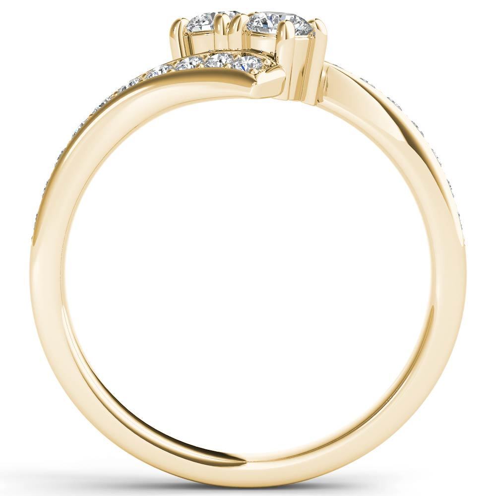 De Couer 14k Yellow Gold 3/4ct TDW Diamond Two-Stone Ring