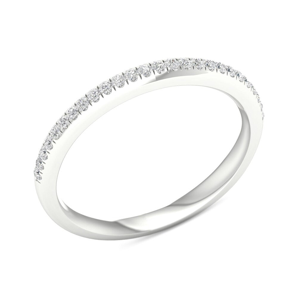 De Couer 10k White Gold 1/10ct TDW Wedding Band