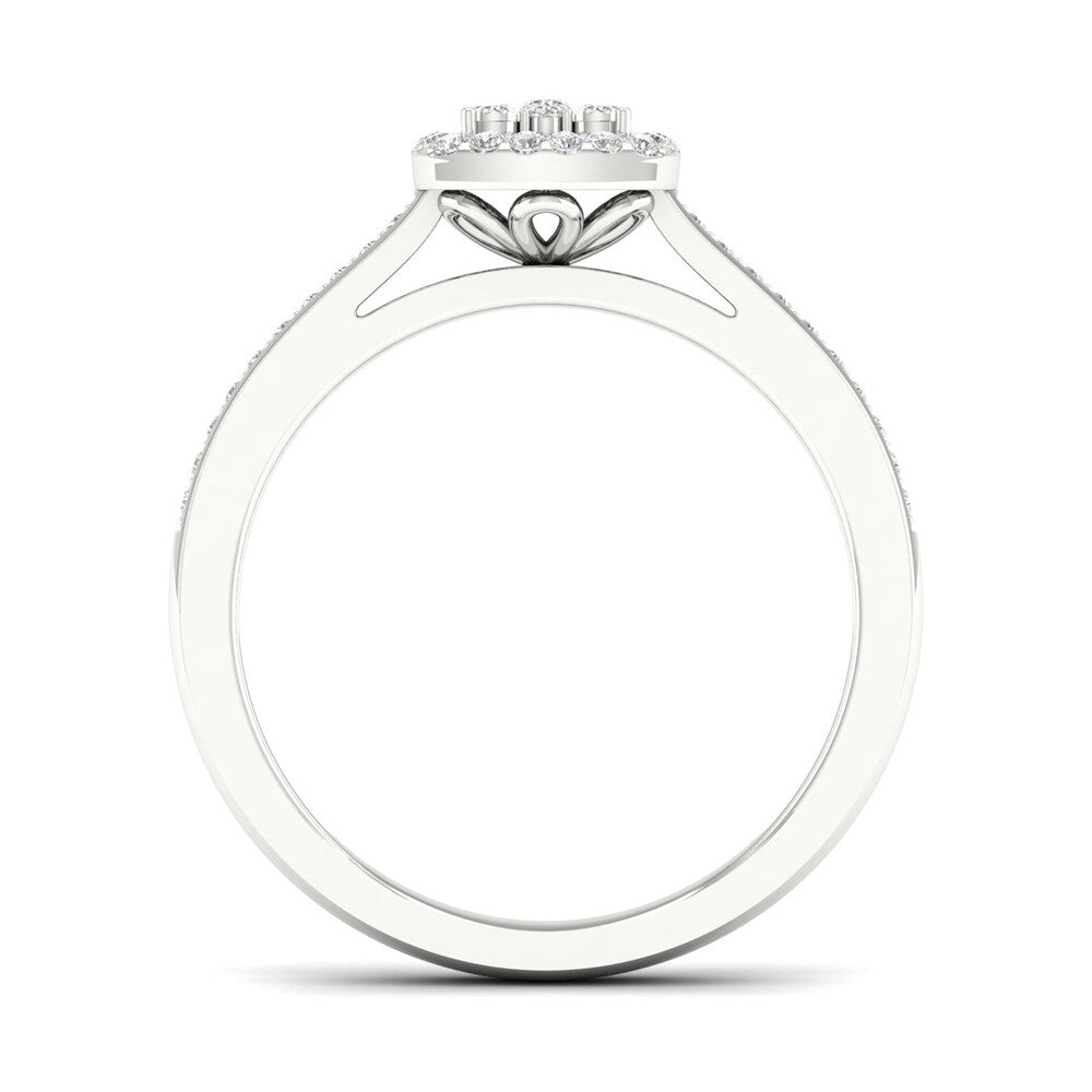 De Couer S925 Sterling Silver 1/5ct TDW Diamond Bridal Ring