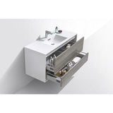 De Lusso 48" Single Sink Ash Gray Wall Mount Modern Bathroom Vanity