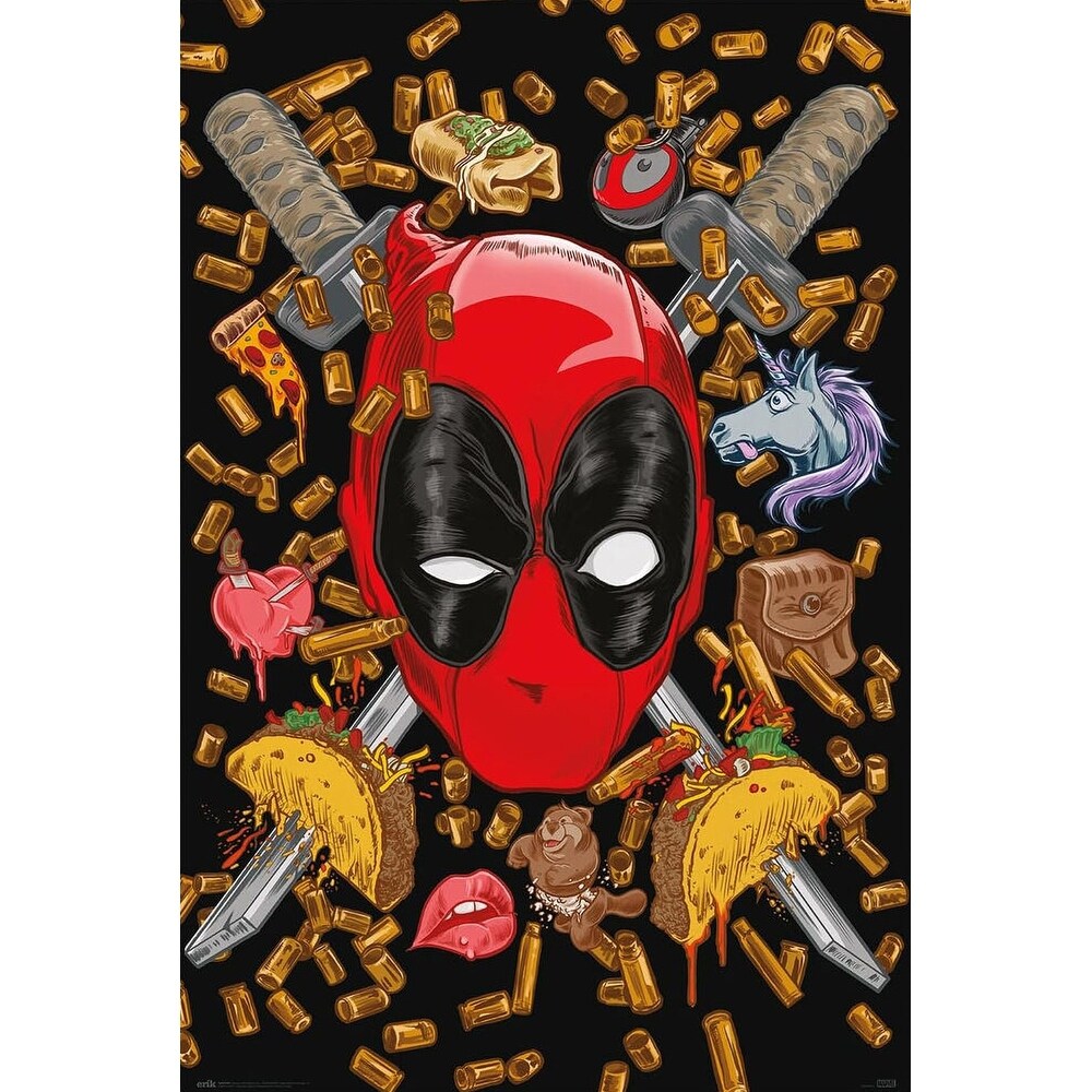 Deadpool - Bullets and Chimichangas Art Poster - 24 x 36 Inch