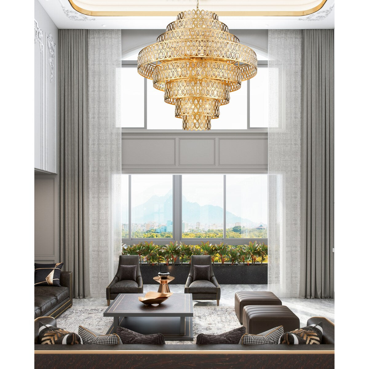 Dealey 25 Light Pendant - Heirloom Brass