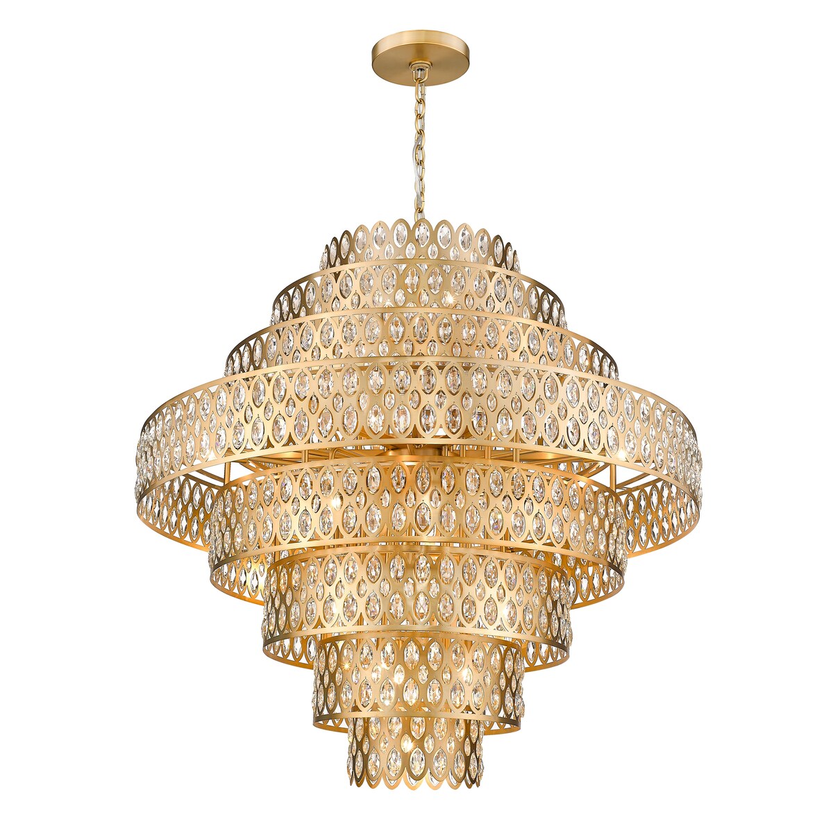 Dealey 25 Light Pendant - Heirloom Brass