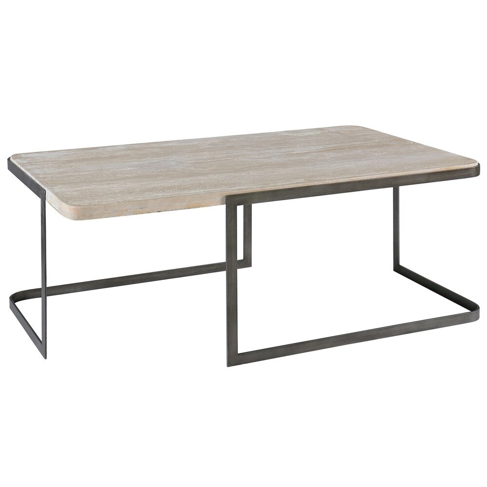 Deaton Contemporary Natural Travertine Coffee Table