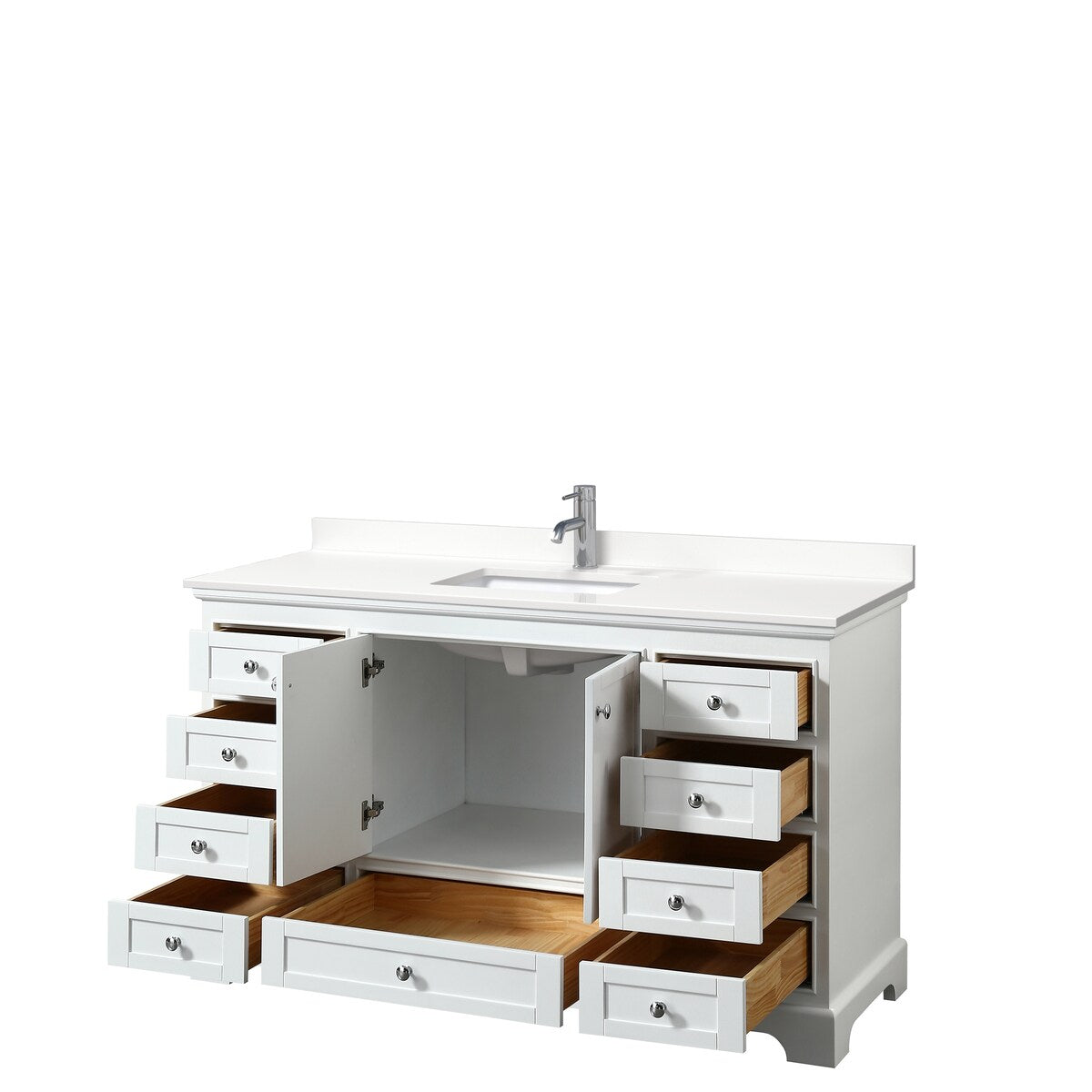Deborah 60-inch Single Vanity, Quartz Top