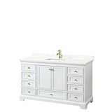 Deborah 60-inch Single Vanity, Quartz Top