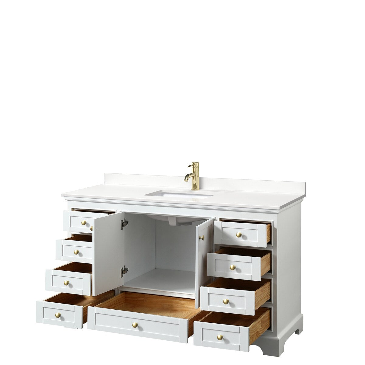 Deborah 60-inch Single Vanity, Quartz Top