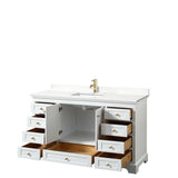 Deborah 60-inch Single Vanity, Quartz Top
