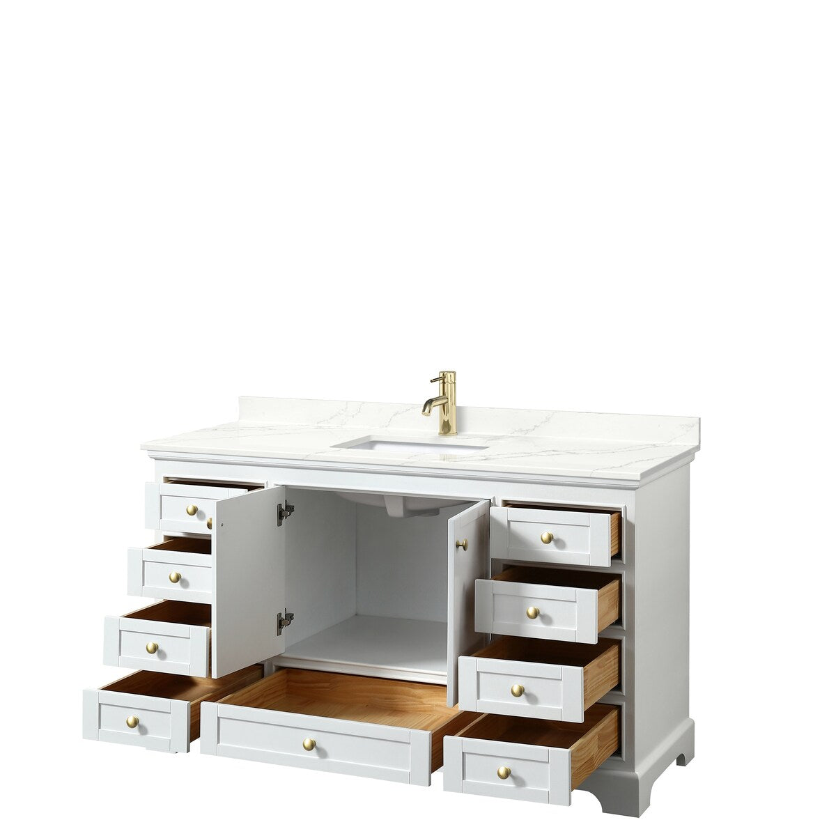 Deborah 60-inch Single Vanity, Quartz Top