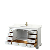 Deborah 60-inch Single Vanity, Quartz Top