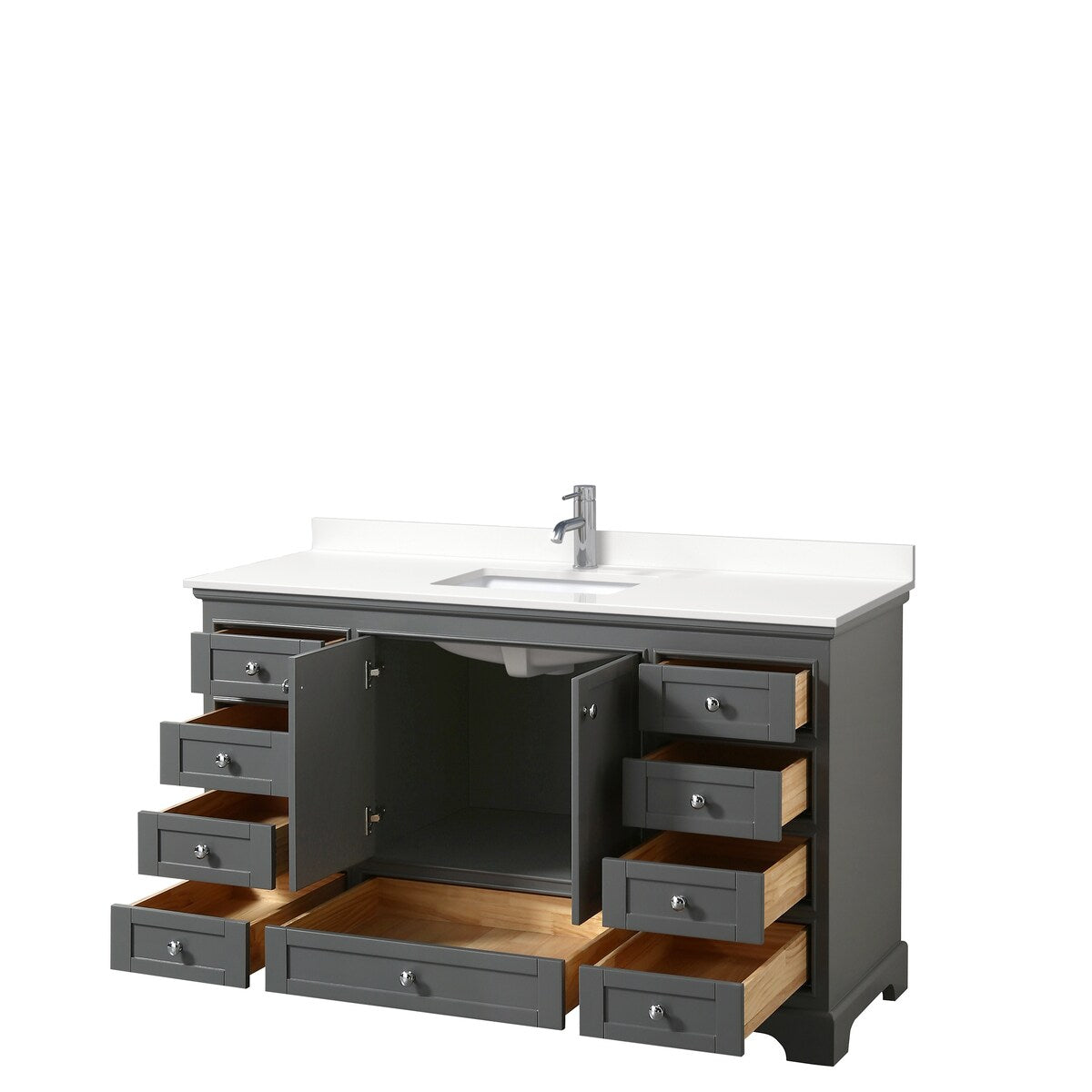 Deborah 60-inch Single Vanity, Quartz Top