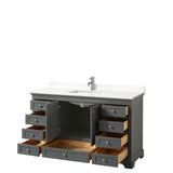 Deborah 60-inch Single Vanity, Quartz Top