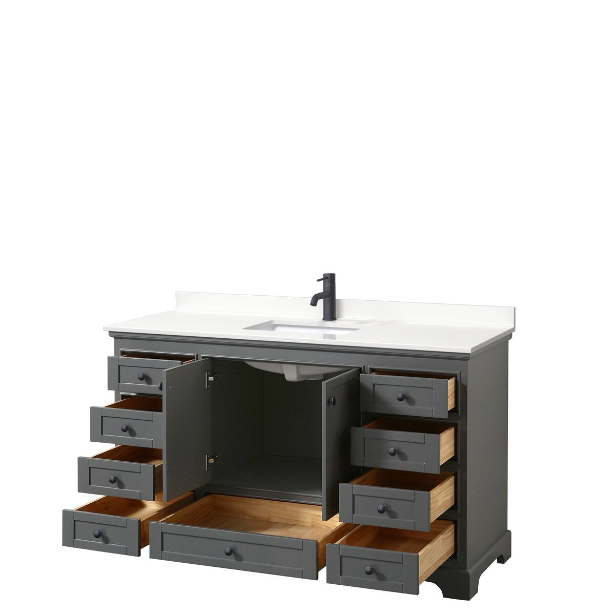 Deborah 60-inch Single Vanity, Quartz Top