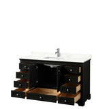 Deborah 60-inch Single Vanity, Quartz Top