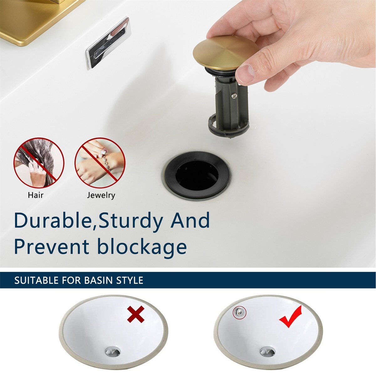 Deck Plate Waterfall Sink Faucet with Pop Up Drain and Supply Lines