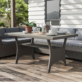 Decker Contemporary 57-inch Wicker Plank-Style Outdoor Dining Table by M&L Co.