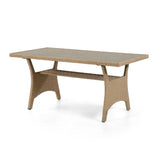 Decker Contemporary 57-inch Wicker Plank-Style Outdoor Dining Table by M&L Co.