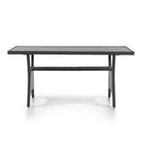 Decker Contemporary 57-inch Wicker Plank-Style Outdoor Dining Table by M&L Co.