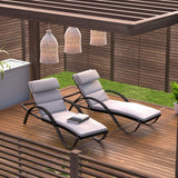 Deco 2 Aluminum Outdoor Patio Chaise Lounges Set
