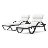 Deco 2 Aluminum Outdoor Patio Chaise Lounges Set