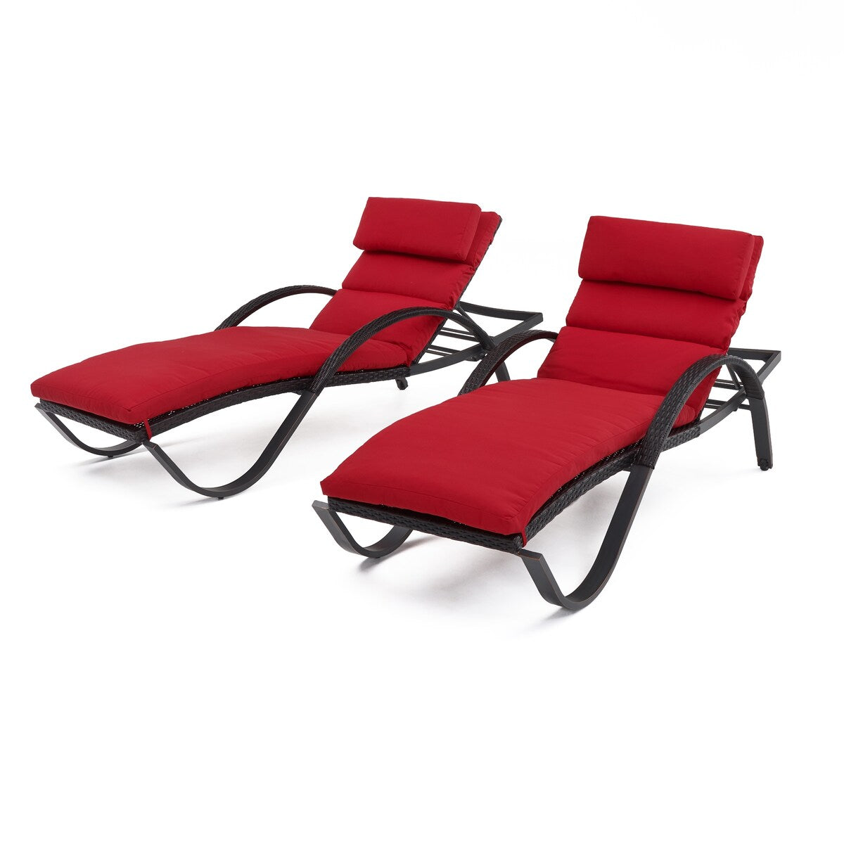 Deco 2 Aluminum Outdoor Patio Chaise Lounges Set
