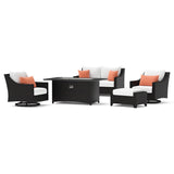 Deco 5 Piece Sunbrella Outdoor Patio Love & Motion Club Fire Set
