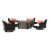 Deco 5 Piece Sunbrella Outdoor Patio Motion Fire Chat Set