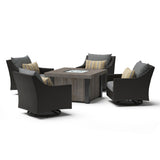 Deco 5 Piece Sunbrella Outdoor Patio Motion Fire Chat Set