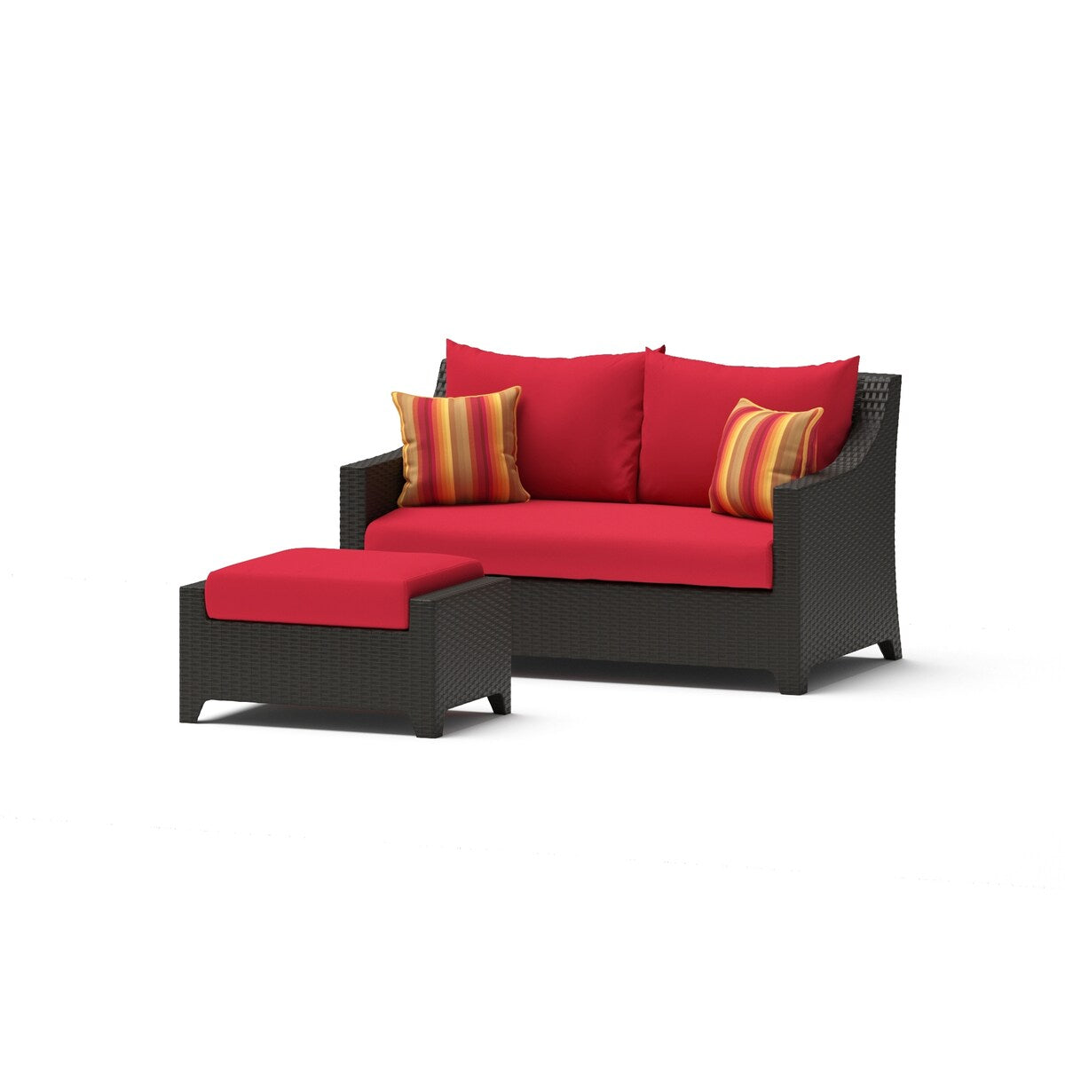 Deco Deluxe 6 Piece Sunbrella Outdoor Patio Love & Motion Club Chairs Set