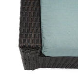 Deco 8 Piece Sunsharp Outdoor Patio Deluxe Sofa And Club Chair Set - Bliss Blue