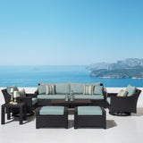 Deco 8 Piece Sunsharp Outdoor Patio Deluxe Sofa And Club Chair Set - Bliss Blue