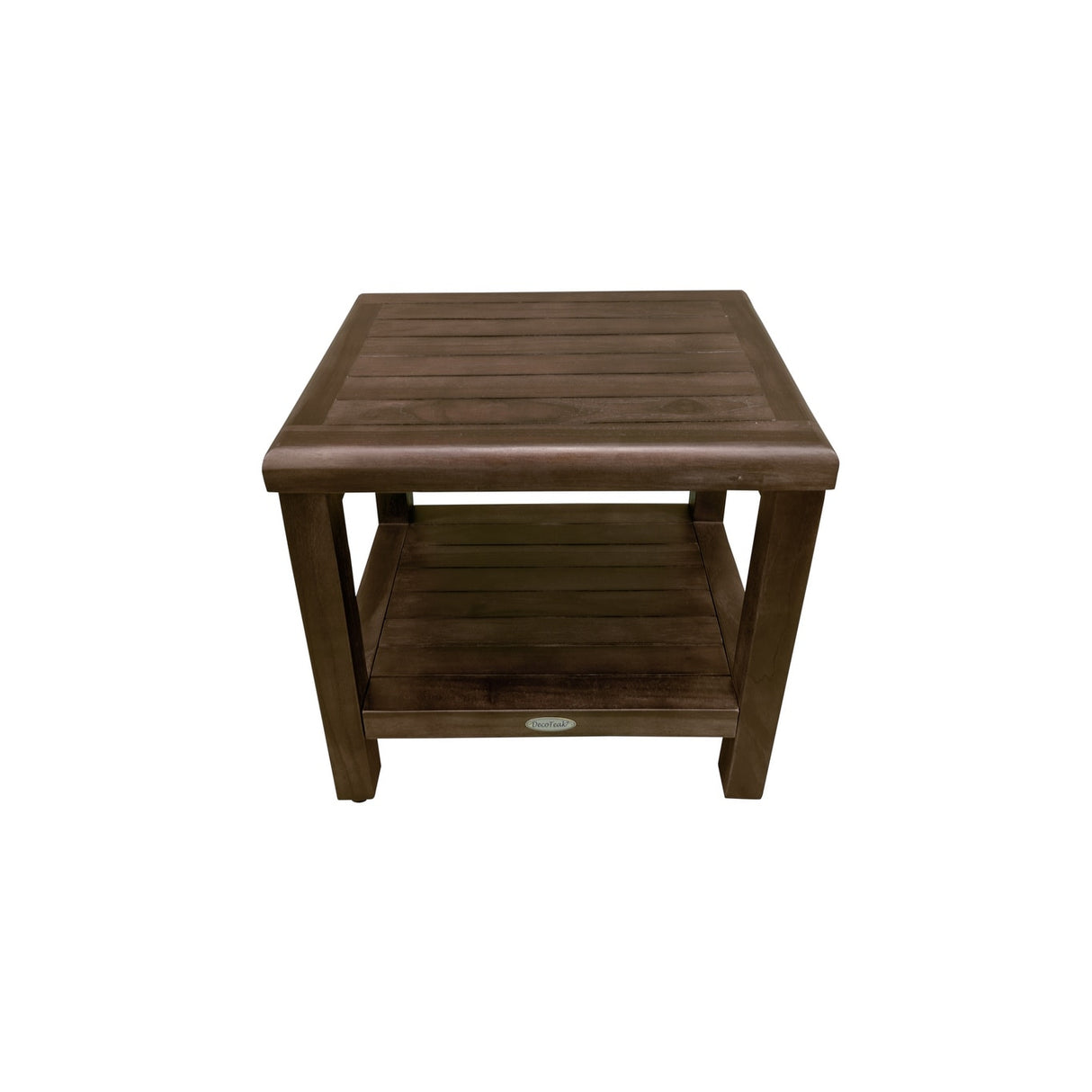 DecoTeak Eleganto 18' Solid Teak Shower Bench With Shelf - WoodLand Brown Finish
