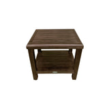 DecoTeak Eleganto 18' Solid Teak Shower Bench With Shelf - WoodLand Brown Finish