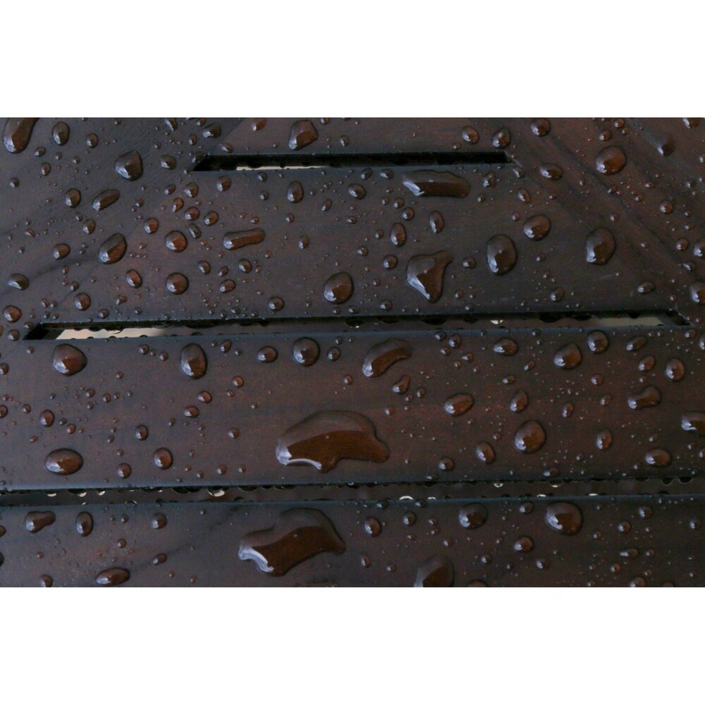 DecoTeak Eleganto 35" Extended Length Solid Teak Shower Stool With LiftAide Arms And Shelf - WoodLand Brown Finish