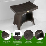 DecoTeak 18", Teak Shower Bench, Teak Bench for Shower, Teak Bench, Shower Teak Bench, Teak Wood Shower Bench, Teak Shower Stool