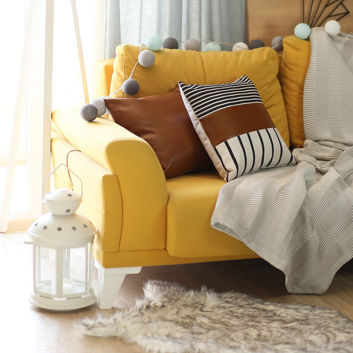 The Curated Nomad Baywood Faux Leather Pillow Cover