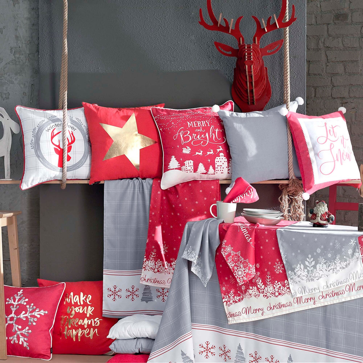 Decorative Christmas Snowflakes Single Throw Pillow Cover Square